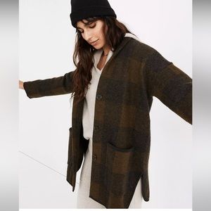 Madewell Buffalo Check Sweater Coat BNWT